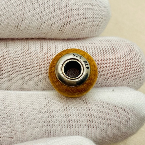 EUC HTF Pandora 790705 Sterling Silver Pau Amarelo Wood Charm - RETIRED - Picture 6 of 8